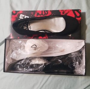 Fergalicious | Lana Black Suede Wedge Heels